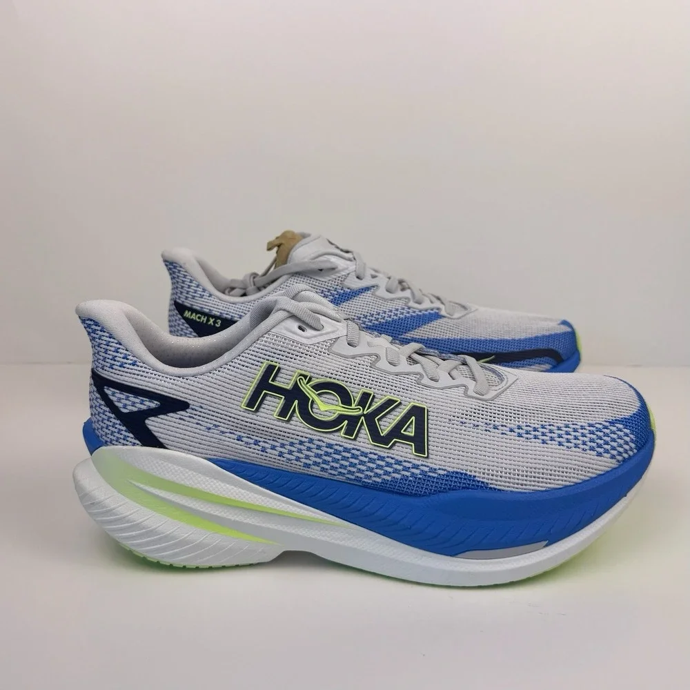 Hoka Mach X 3 Men's Running Shoes Size 10D White/Blue 1168720 CRYV Sample